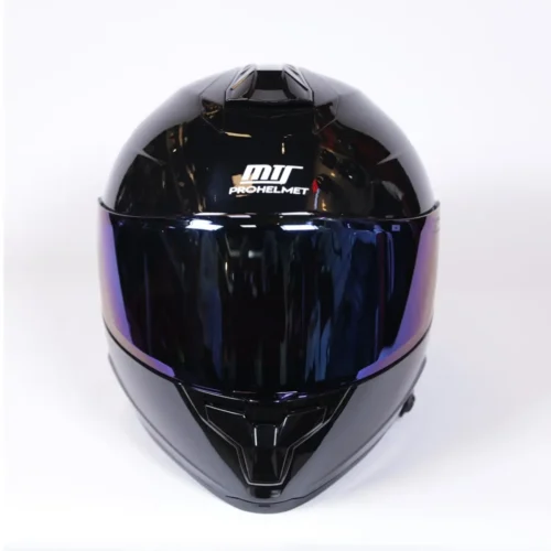 MTS X340 Parlak Siyah & Mavi İridyum Vizör